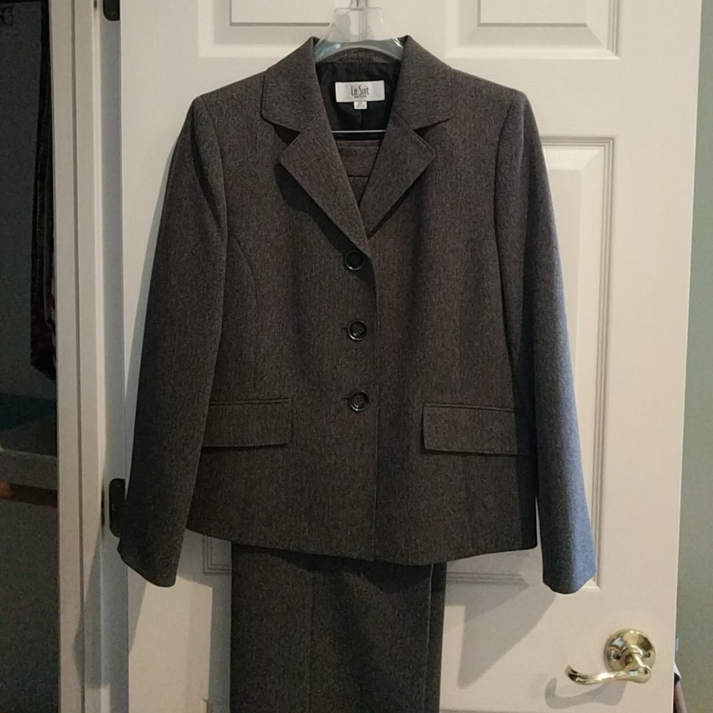 Charcoal gray pant suit